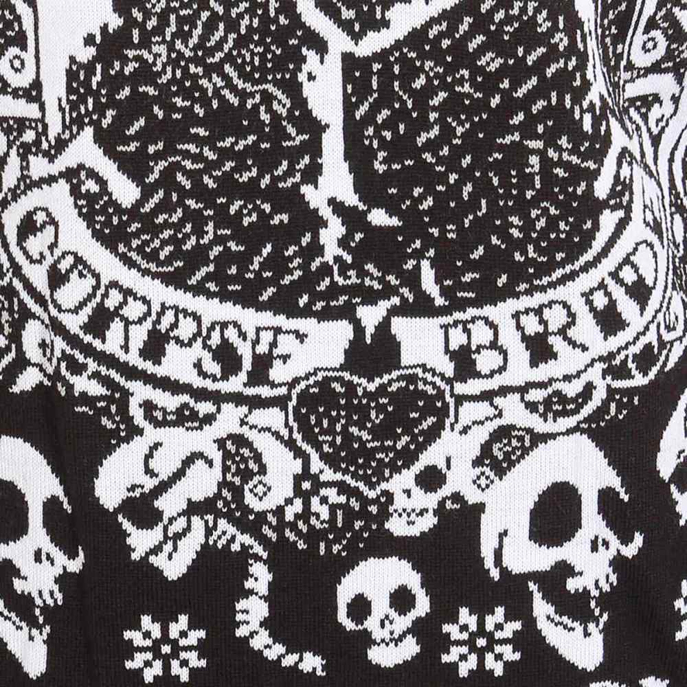 Corpse Bride - Bride Skulls Gestrickter Pullover - Schwarz